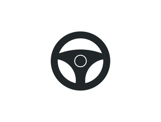 Car steering wheel icon on an isolated white background. EPS 10 vector.