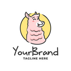 cute illustration of a Llama. good for kids fashion or any business related to children.