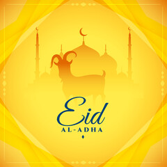 beautiful eid al adha yellow background design