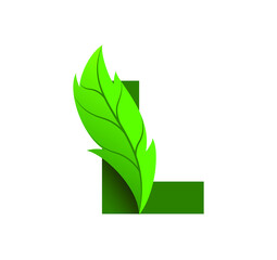 letter L leaf logo design vector