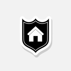 Home security icon sticker sign for mobile concept and web design
