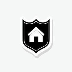 Home security icon sticker sign for mobile concept and web design