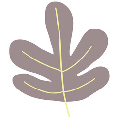 Hand drawn abstract organic leaf. Doodle botanical elements illustration.