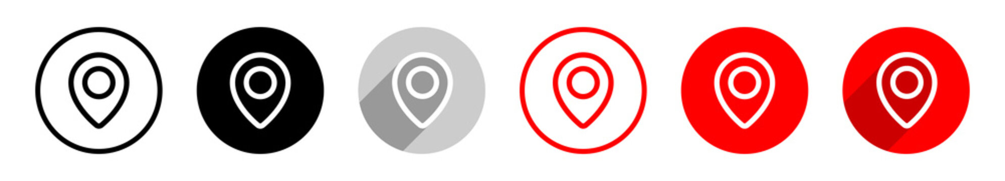Map Pins Linien Vektor Symbole
