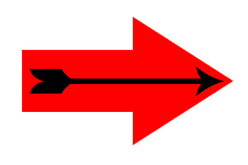 Blue and red arrow icon,  and blue color arrow indicator 