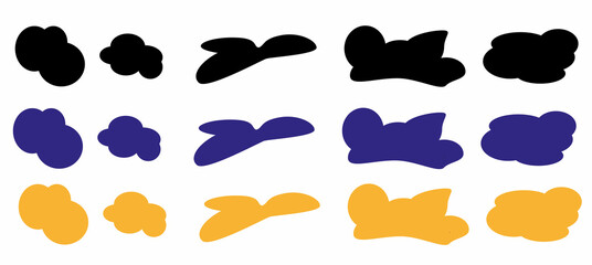 a set of abstract multicolored spots, elements for your design, flat style