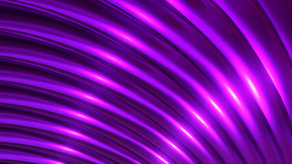 Purple metallic background, shiny striped 3D metal abstract background, technology lustrous 3D render illustration.