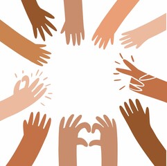 Many hands in a circle