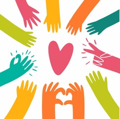 Many hands in a circle