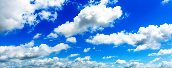 Panorama blue sky with white soft clouds. landscape image of blue sky and thin clouds.