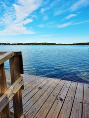 wooden pier on the lake