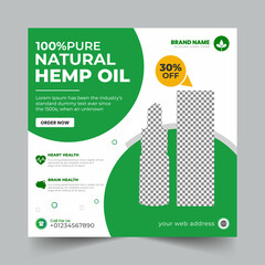 Social media hemp product Oil post template