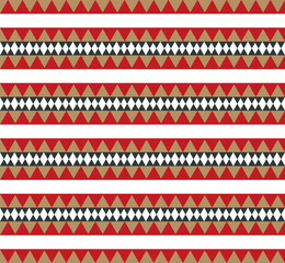 Fototapeta premium Tribal Geometric Pattern In Red Black White Gold Color