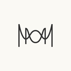 Simple and unique letter or word MM line arounded font like pattern motif ornament image graphic icon logo design abstract concept vector stock. Can be used as a symbol related to initial or monogram