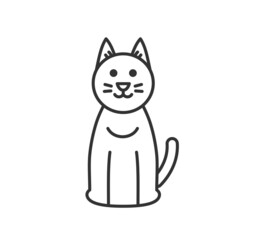 Cat line icon on white background