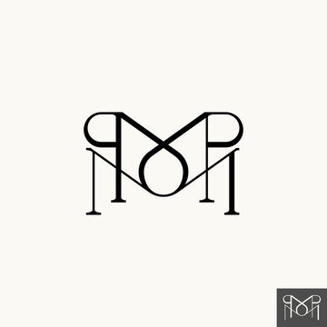 Simple letter or word MMP line thin serif font like pattern ornament and precision image graphic icon logo design abstract concept vector stock. Can be used as a symbol related to initial or monogram