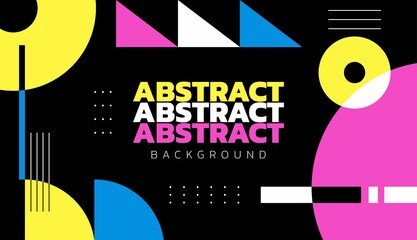 Creative various abstract shapes with bright colors and black background vector design