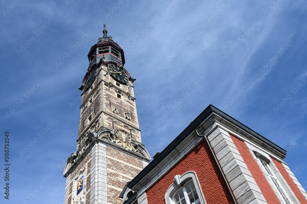 Canvas Prints belgique flandre hesbaye saint trond limbourg limburg hotel de ville beffroi mairie horloge heure