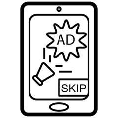Advertising line icon,linear,outline,graphic,illustration