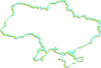 Map of Ukraine on a white background 2