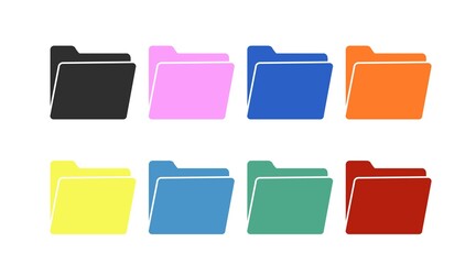 Folder Icon Set. Vector isolated editable set of folders illustrations 
