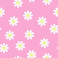 Fototapeta na wymiar Flowers Pattern. Pink seamless pattern with flowers