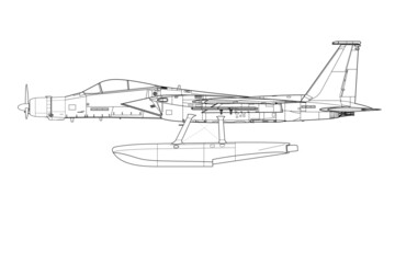 Mezcla de aviones de hidro avión y avión de combate