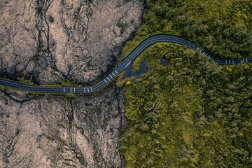 Obraz na płótnie Canvas aerial volcano road 