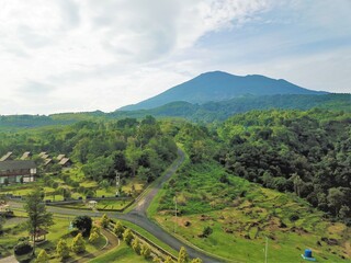 Naklejka premium Beautiful aerial view - Natural panorama on mountains.