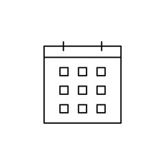 Calendar, Schedule, Date Thin Line Icon Vector Illustration Logo Template. Suitable For Many Purposes.