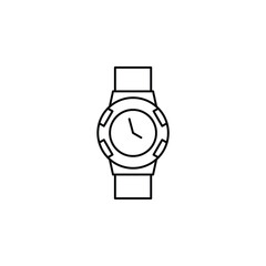 Watch, Wristwatch, Clock, Time Thin Line Icon Vector Illustration Logo Template. Suitable For Many Purposes.