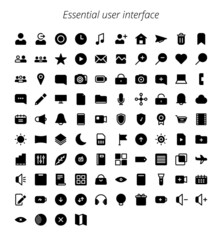 Essential user interface icon pack