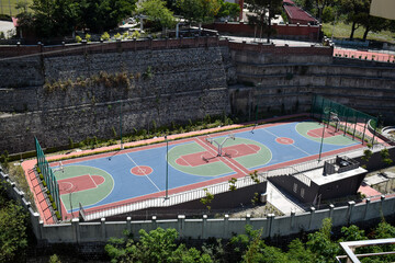 BASKETBALL COURT view from the top of the hill
