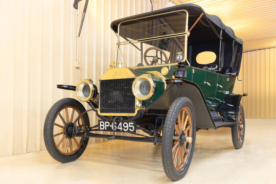 GALDAMES, SPAIN-AUGUST 8, 2021: 1914 Ford T Tourer in Torre Loizaga (Miguel de la Via) Car Museum