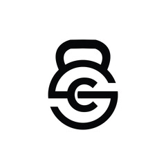 Letter C logo with kettlebell | Fitness Gym logo | vector illustration of logo design