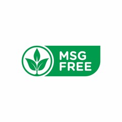 Msg free. Glutamate no added food package icon. Monosodium glutamate. Vector stock illustration