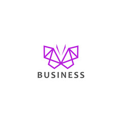 Fototapeta premium Abstract geometric butterfly logo design for business