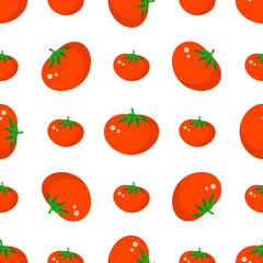 Tomato pattern on white background for design of culinary website