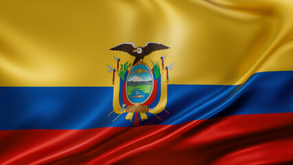 Ecuador national flag - obrazy, fototapety, plakaty