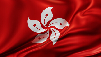 Hong Kong national flag - obrazy, fototapety, plakaty