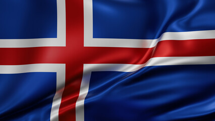 Iceland national flag - obrazy, fototapety, plakaty
