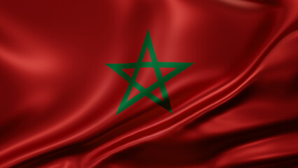 Morocco national flag - obrazy, fototapety, plakaty
