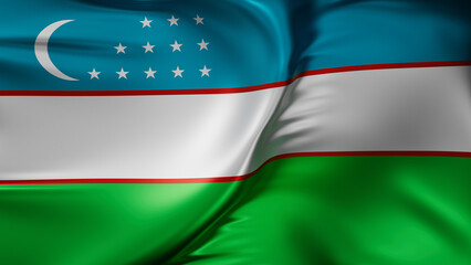 Obraz premium Uzbekistan national flag