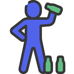 Drinking Alcohol Person Icon