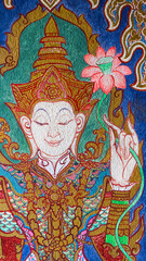 The paintings of Nang Sawan in Asian style are open for people to visit and take commemorative photos.