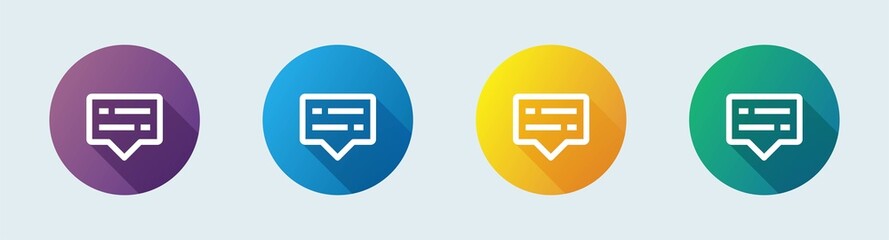 Subtitle vector line icon in flat design style. Vector illustration.