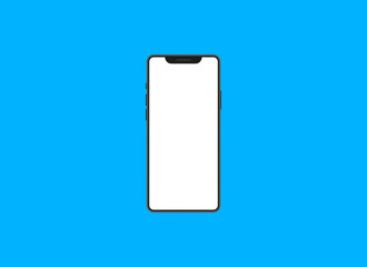 Smartphone interface with blank screen isolated