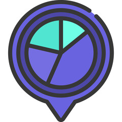 Pie Chart Pin Icon