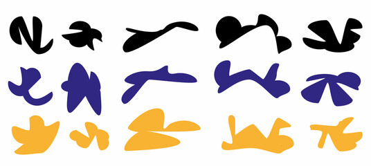 set of abstract multicolored spots, elements, flat design style, pattern, drawing