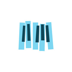 Piano keyboard icon on white background.